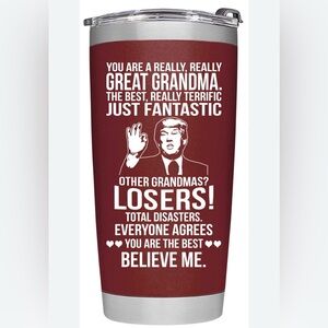 Trump Grandma Funny Red and Silver Insulated Tumbler